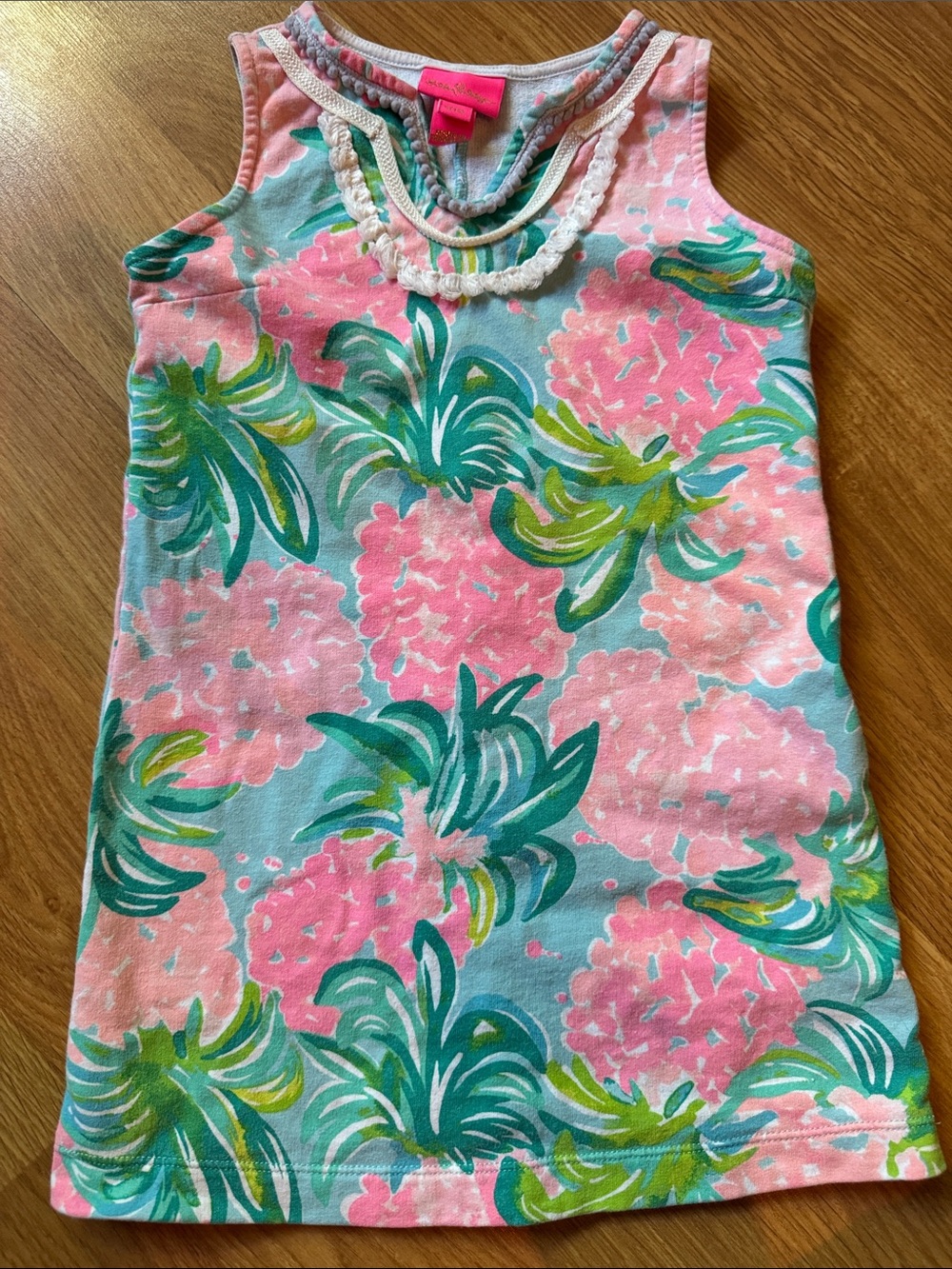 Lilly Pulitzer Girls Mini Harper Shift Dress Pineapple Shake Size S 6-5